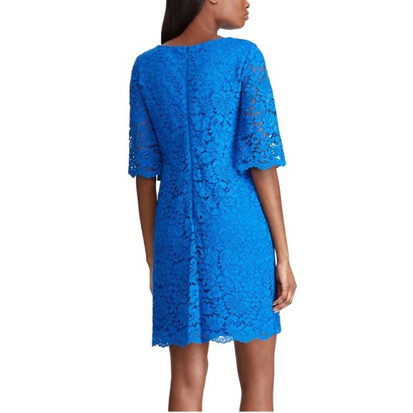 RALPH LAUREN Blue Lace Jillias Shift Dress 16 NEW - Picture 3 of 12
